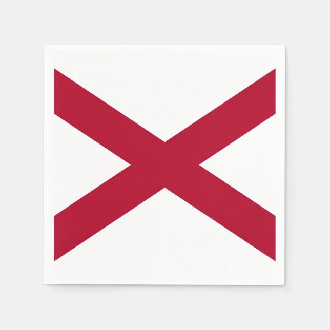 Patriotic paper napkins with flag of Alabama, USA (Front)