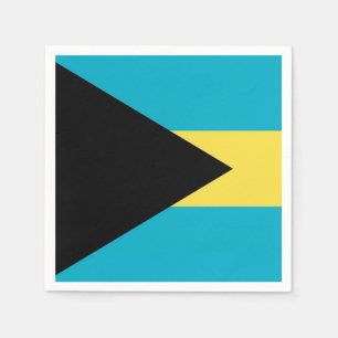 Patriotic paper napkins with flag of Bahamas