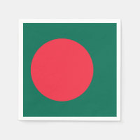 Patriotic paper napkins with flag of Bangladesh