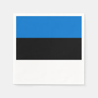 Patriotic paper napkins with flag of Estonia