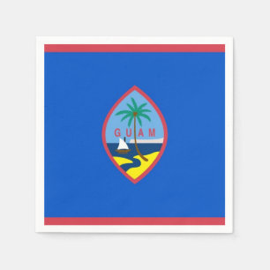 Patriotic paper napkins with flag of Guam