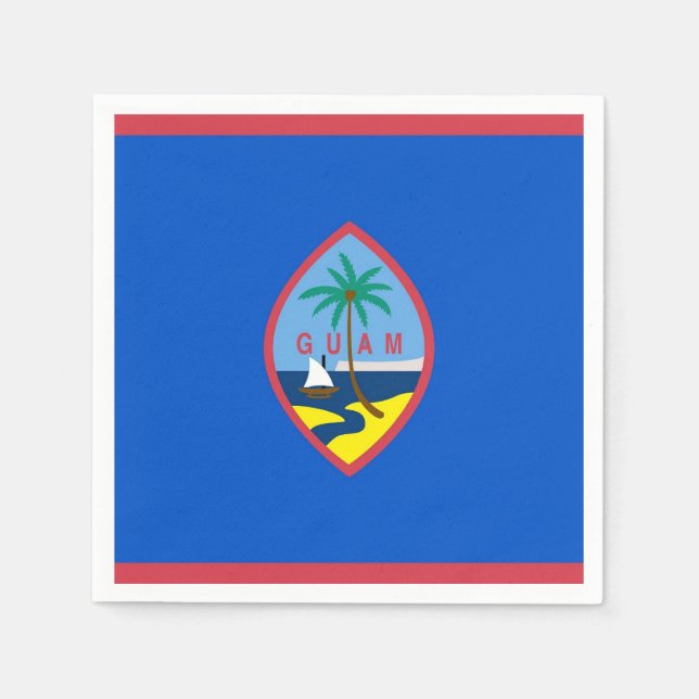Patriotic paper napkins with flag of Guam (Front)