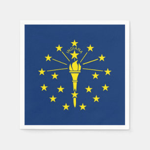 Patriotic paper napkins with flag of Indiana