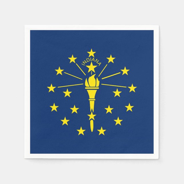 Patriotic paper napkins with flag of Indiana (Front)