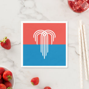 Patriotic paper napkins with flag of Kansas City