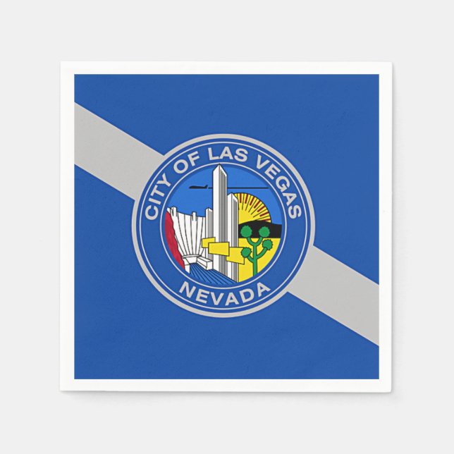 Patriotic paper napkins with flag of Las Vegas (Front)