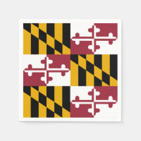 Patriotic paper napkins with flag of Maryland