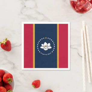 Patriotic paper napkins with flag of Mississippi