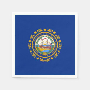 Patriotic paper napkins with flag of New Hampshire