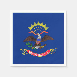 Patriotic paper napkins with flag of North Dakota