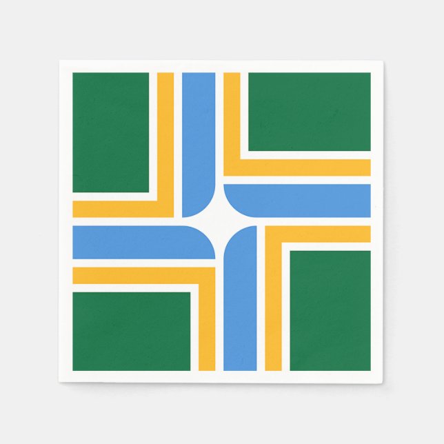 Patriotic paper napkins with flag of Portland (Front)