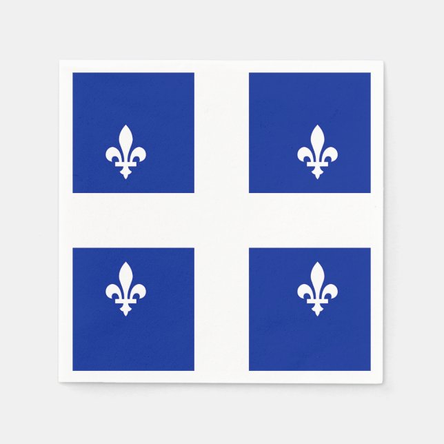 Patriotic paper napkins with flag of Quebec (Front)