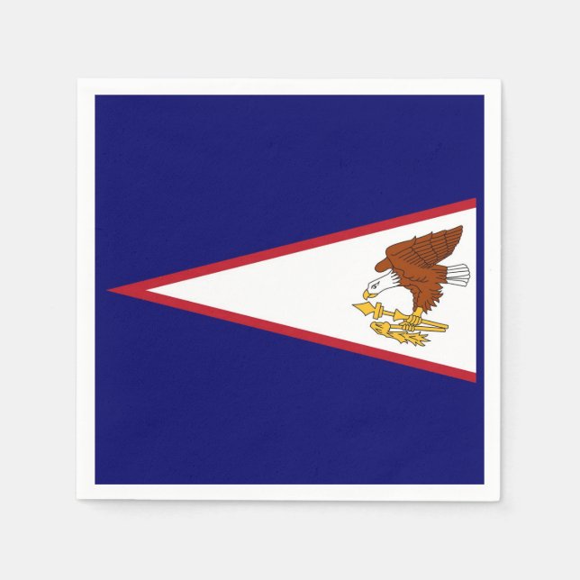 Patriotic paper napkins with flag of Samoa, USA (Front)