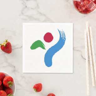 Patriotic paper napkins with flag of Seoul