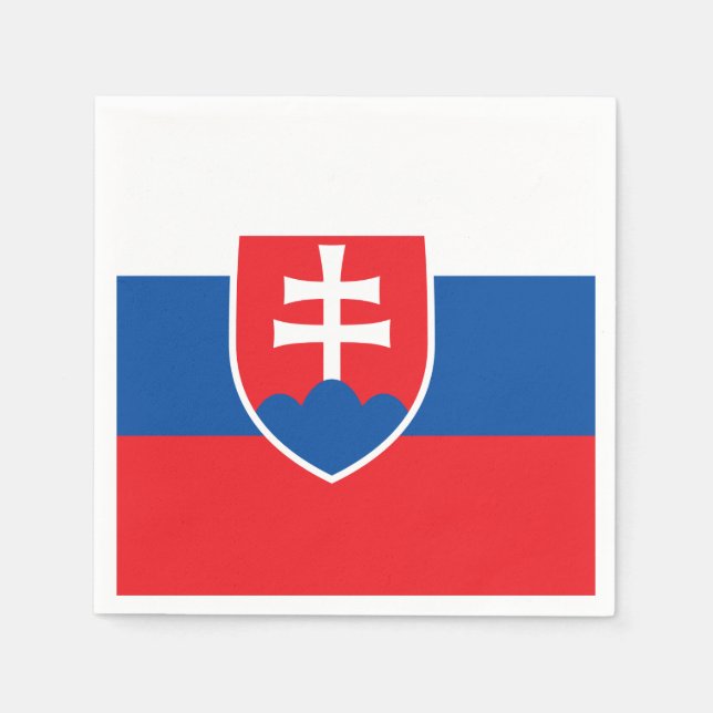 Patriotic paper napkins with flag of Slovakia (Front)