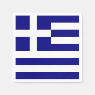 Patriotic paper napkins with Greece flag