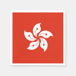 Patriotic paper napkins with Hong Kong flag