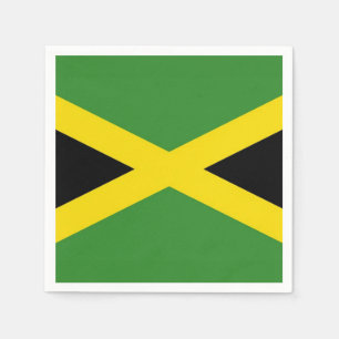 Patriotic paper napkins with Jamaica flag
