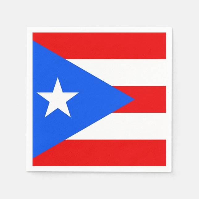 Patriotic paper napkins with Puerto Rico flag (Front)