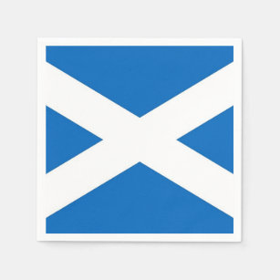 Patriotic paper napkins with Scotland flag