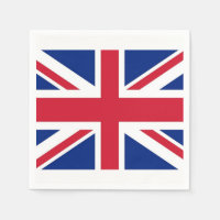 Patriotic paper napkins with United Kingdom flag