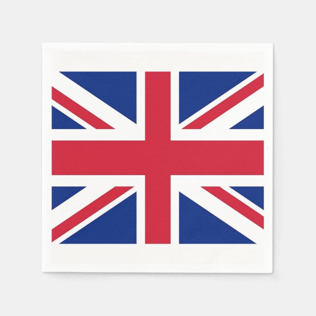Patriotic paper napkins with United Kingdom flag (Front)