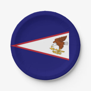 Patriotic paper plate with flag of American Samoa