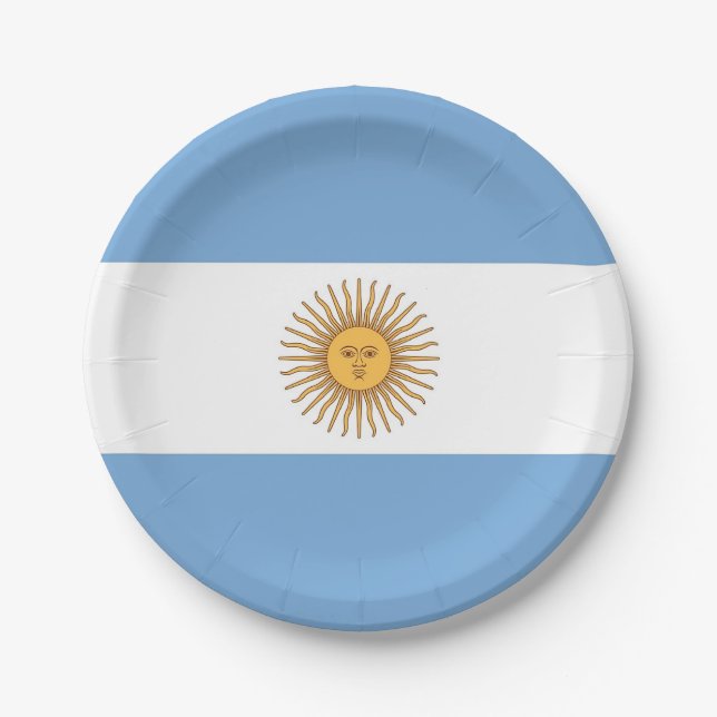 Patriotic paper plate with flag of Argentina (Front)