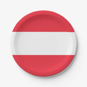 Patriotic paper plate with flag of Austria
