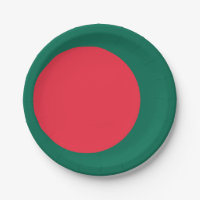 Patriotic paper plate with flag of Bangladesh