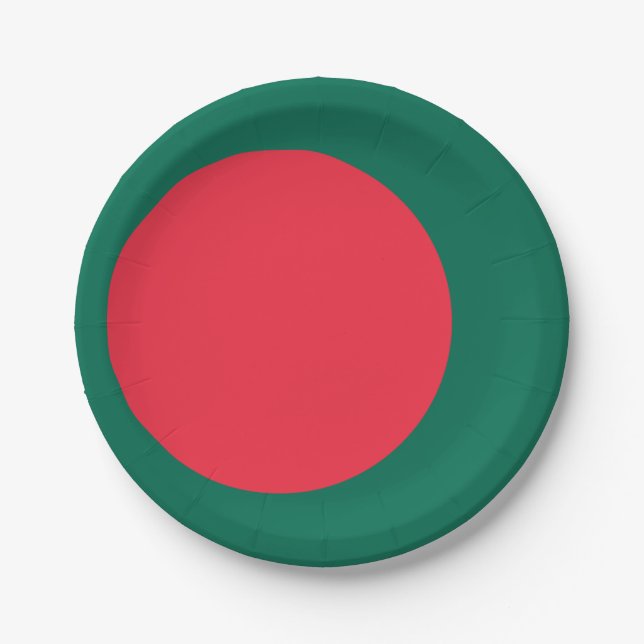 Patriotic paper plate with flag of Bangladesh (Front)