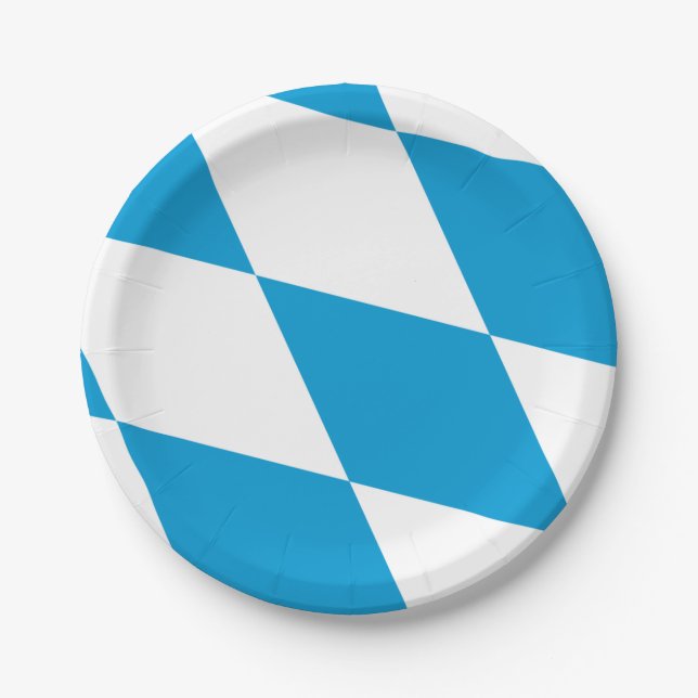Patriotic paper plate with flag of Bavaria (Front)