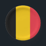 Patriotic paper plate with flag of Belgium<br><div class="desc">Enhance your dining experience with our paper plates featuring the flag of Belgium! Crafted for both convenience and cultural pride, these paper plates showcase the iconic design of the Belgian flag, featuring three vertical bands of black, yellow, and red. Whether you're hosting a Belgian-themed party, celebrating a special occasion, or...</div>