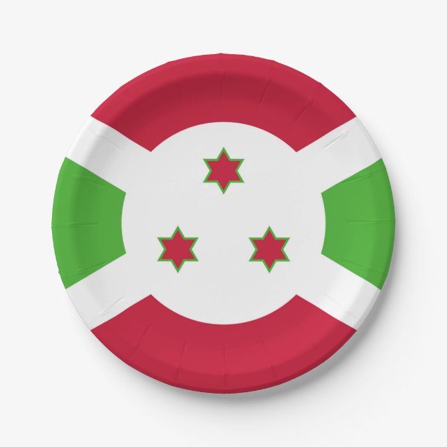 Patriotic paper plate with flag of Burundi (Front)