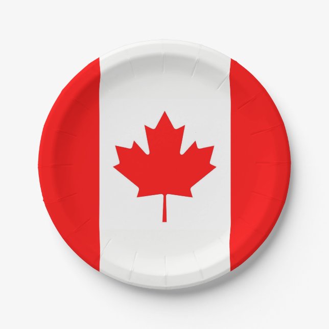 Patriotic paper plate with flag of Canada (Front)