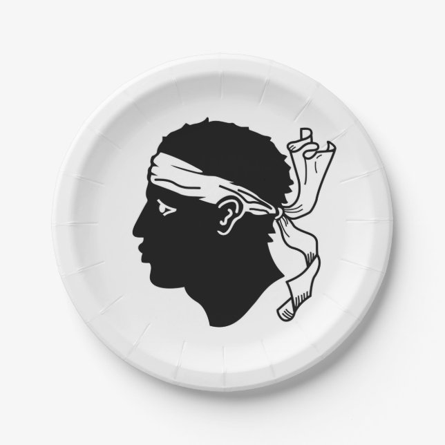 Patriotic paper plate with flag of Corsica (Front)