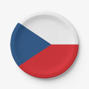 Patriotic paper plate with flag of Czechia