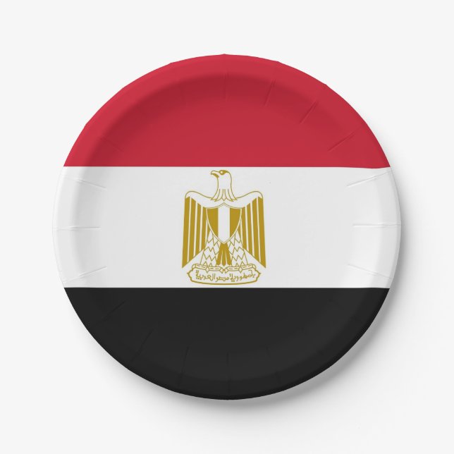 Patriotic paper plate with flag of Egypt (Front)