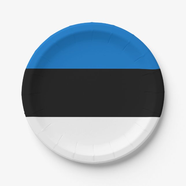 Patriotic paper plate with flag of Estonia (Front)