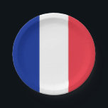 Patriotic paper plate with flag of France<br><div class="desc">Enhance your dining experience with our paper plates featuring the flag of France! Crafted for both convenience and cultural pride, these paper plates showcase the iconic tricolor design of blue, white, and red vertical stripes, symbolising France's rich history, unity, and national identity. Whether you're hosting a French-themed party, celebrating a...</div>