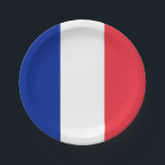 Patriotic paper plate with flag of France<br><div class="desc">Enhance your dining experience with our paper plates featuring the flag of France! Crafted for both convenience and cultural pride, these paper plates showcase the iconic tricolor design of blue, white, and red vertical stripes, symbolising France's rich history, unity, and national identity. Whether you're hosting a French-themed party, celebrating a...</div>