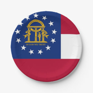 Patriotic paper plate with flag of Georgia