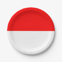 Patriotic paper plate with flag of Indonesia