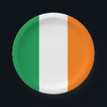 Patriotic paper plate with flag of Ireland<br><div class="desc">Enhance your dining experience with our paper plates featuring the flag of Ireland! Crafted for both convenience and cultural pride, these paper plates showcase the iconic tricolor design of green, white, and orange, symbolising Ireland's rich history, unity, and national identity. Whether you're hosting an Irish-themed party, celebrating a special occasion,...</div>