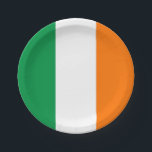 Patriotic paper plate with flag of Ireland<br><div class="desc">Enhance your dining experience with our paper plates featuring the flag of Ireland! Crafted for both convenience and cultural pride, these paper plates showcase the iconic tricolor design of green, white, and orange, symbolising Ireland's rich history, unity, and national identity. Whether you're hosting an Irish-themed party, celebrating a special occasion,...</div>