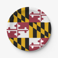 Patriotic paper plate with flag of Maryland