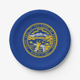 Patriotic paper plate with flag of Nebraska