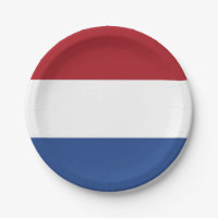 Patriotic paper plate with flag of Netherlands