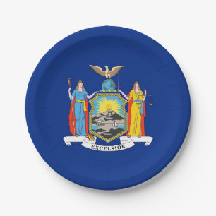 Patriotic paper plate with flag of New York