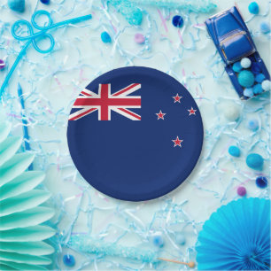 Patriotic paper plate with flag of New Zealand